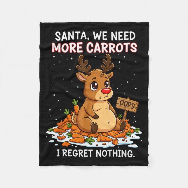 Manta Polar Funny Reindeer Carrot Hoarder Christmas Design  (Anverso)