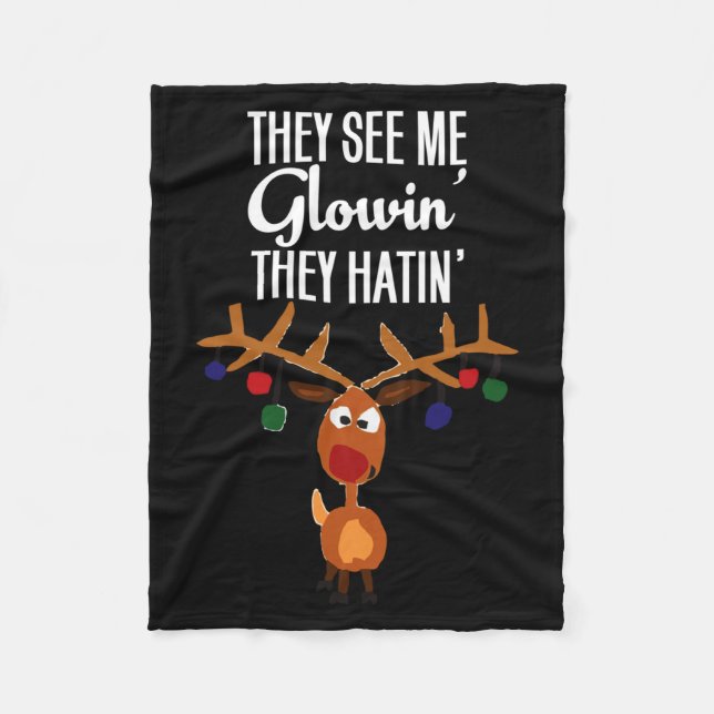 Manta Polar Funny Reindeer “they See Me Glowin’ They Hatin’” C (Anverso)