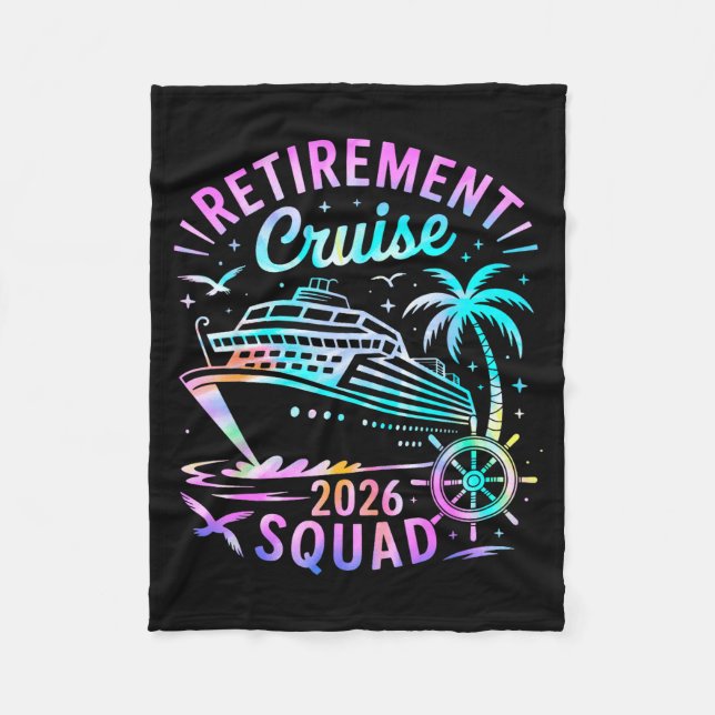 Manta Polar Funny Retirement Cruise 2026 Squad Tie Dye Retired (Anverso)