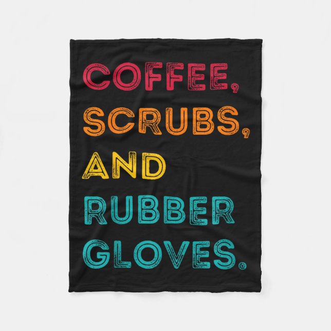Manta Polar Funny Retro Coffee Scrubs Rubber Gloves Nurse Doct (Anverso)