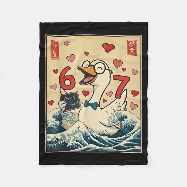 Manta Polar Funny Retro Japanese Goose Teacher 6 7 Meme Valent (Anverso)