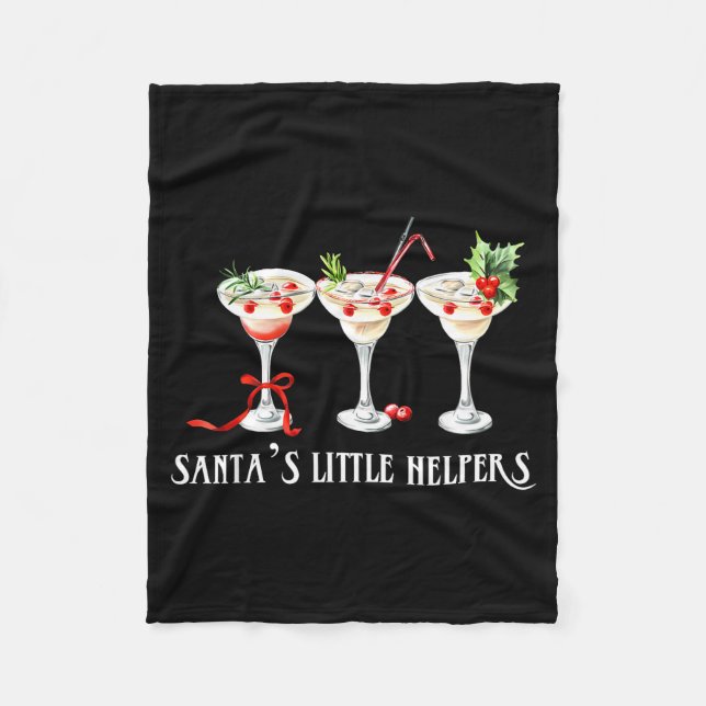 Manta Polar Funny Retro Santa's Little Helper Martini Merry Ch (Anverso)