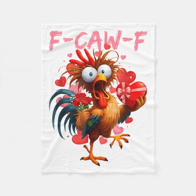 Manta Polar Funny Rooster F-caw-f Valentines Day Chicken Fcawf (Anverso)