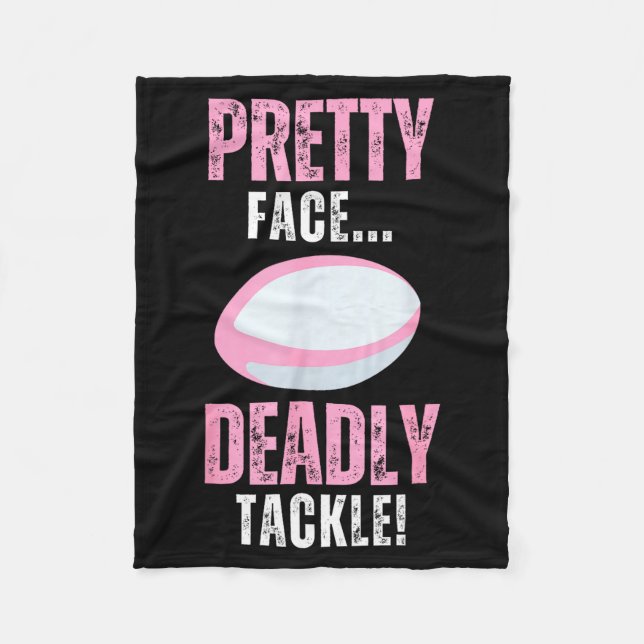 Manta Polar Funny Rugby Gift For Girls Pretty Face Deadly Tack (Anverso)