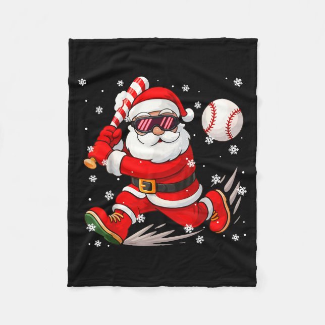 Manta Polar Funny Santa Baseball Christmas Pajamas Xmas Men Bo (Anverso)