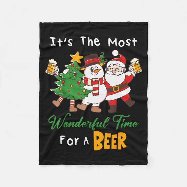 Manta Polar Funny Santa Beer Christmas Drinking Most Wonderful (Anverso)