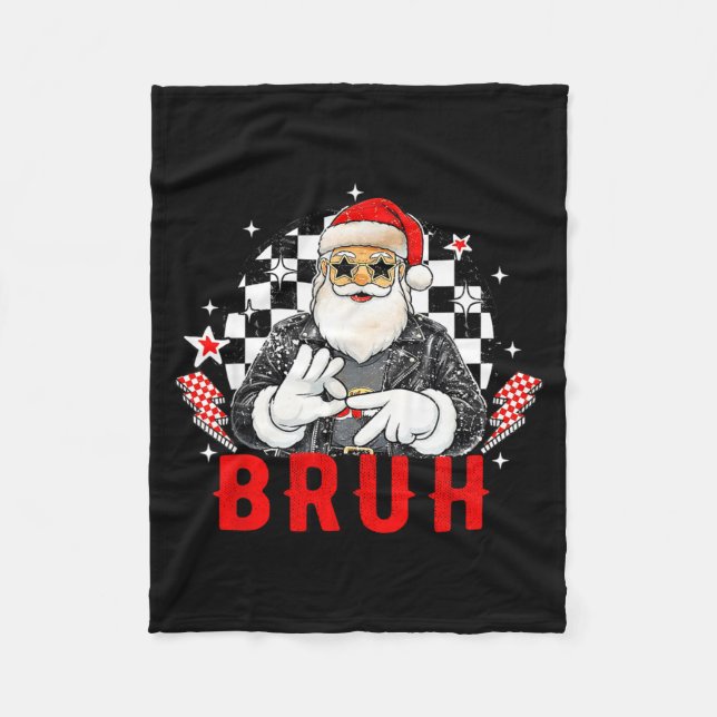Manta Polar Funny Santa, Bruh Christmas Funny Meme Gift Tee  (Anverso)