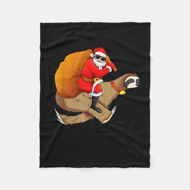 Manta Polar Funny Santa Claus Riding Sloth Christmas Boys Men  (Anverso)