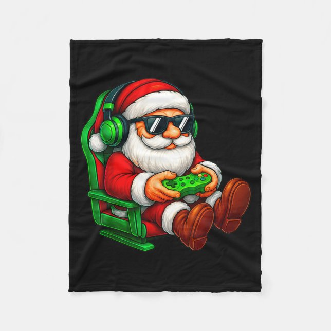 Manta Polar Funny Santa Gaming Gamer Pajamas Pjs Christmas Xma (Anverso)