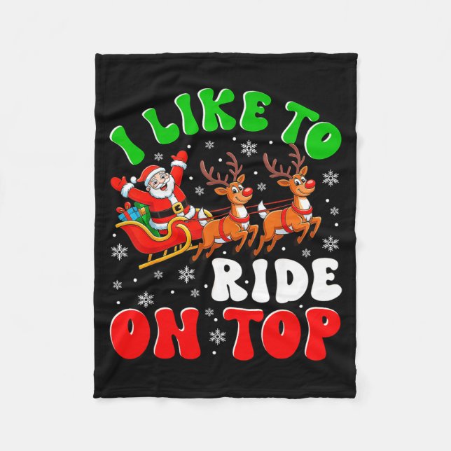 Manta Polar Funny Santa I Like To Ride On Top Christmas Couple (Anverso)