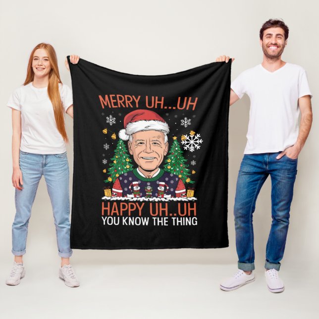 Manta Polar Funny Santa Joe Biden Merry Uh Navidades Ugly (In situ)