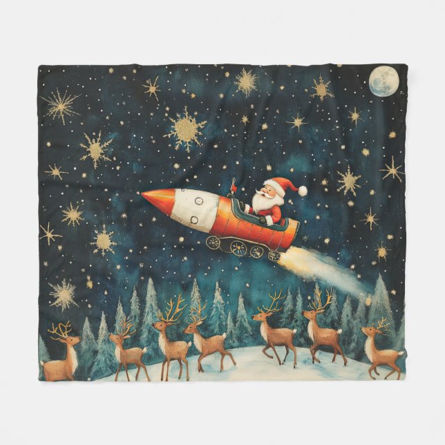 Manta Polar Funny Santa Navidades Eve Fleece Blanket (Frente (Horizontal))