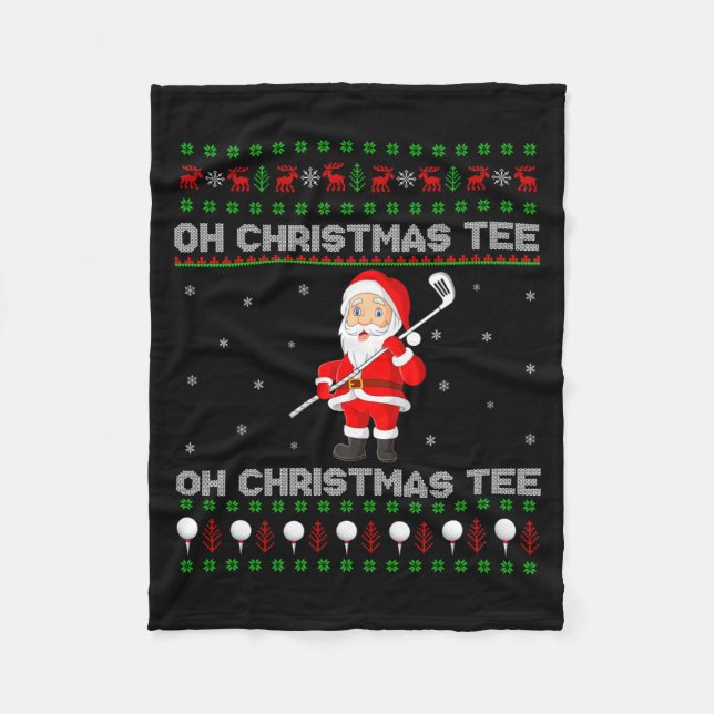Manta Polar Funny Santa Playing Golf Srts Christmas  (Anverso)