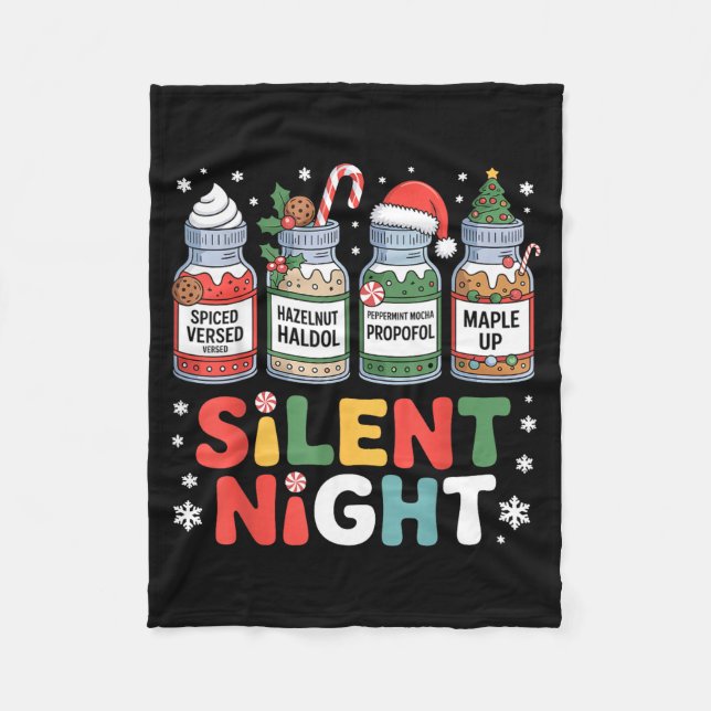 Manta Polar Funny Santa Profol Silent Night Icu Nurses Merry C (Anverso)