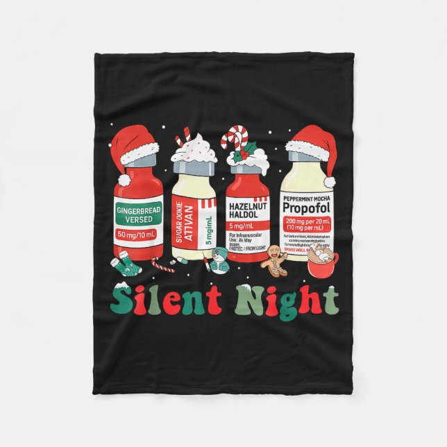 Manta Polar Funny Santa Propofol Silent Night Icu Nurses Merry (Anverso)