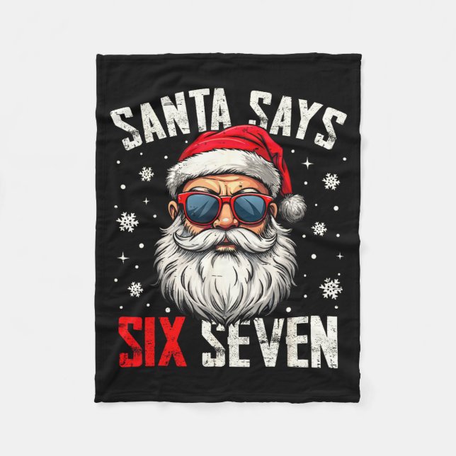 Manta Polar Funny Santa Says Six Seven Christmas 67 Meme Xmas  (Anverso)