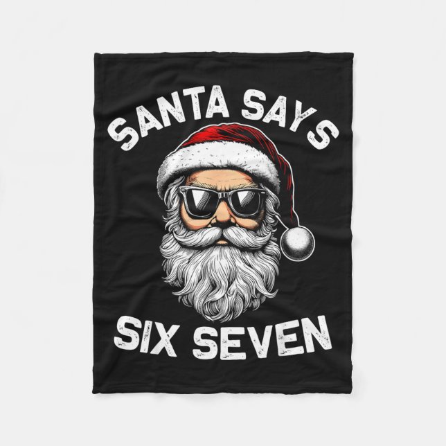 Manta Polar Funny Santa Says Six Seven Christmas 67 Meme Xmas  (Anverso)