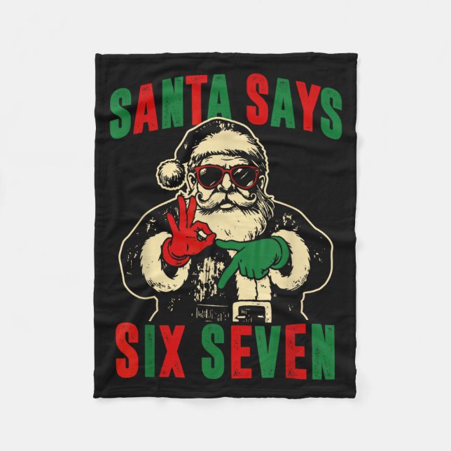 Manta Polar Funny Santa Says Six Seven Retro 67 Meme Cool Chri (Anverso)