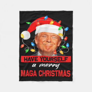 Manta Polar Funny Santa Trump se tiene una feliz Navidad