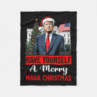 Manta Polar Funny Santa Trump se tiene una feliz Navidad