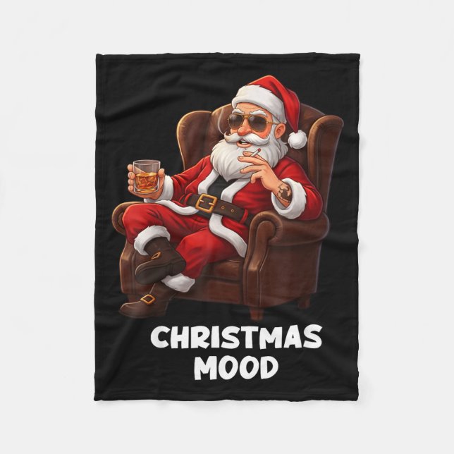 Manta Polar Funny Sarcastic Santa Smoking And Drinking “christ (Anverso)