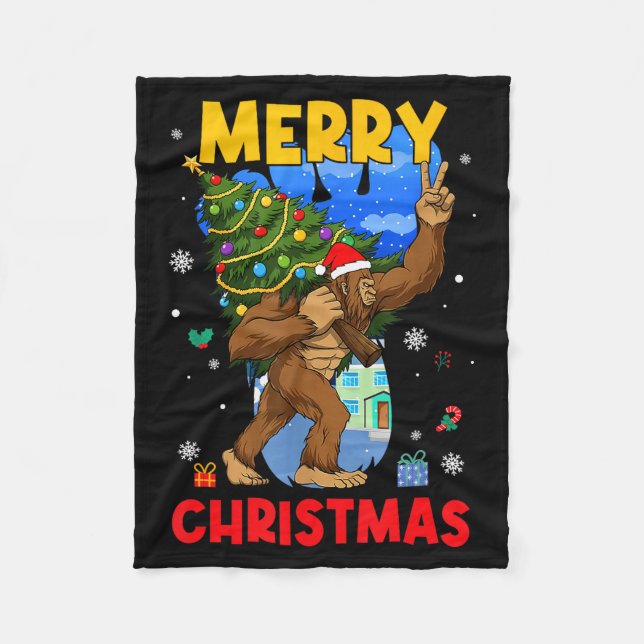 Manta Polar Funny Sasquatch Santa Bigfoot Christmas Tree Xmas  (Anverso)