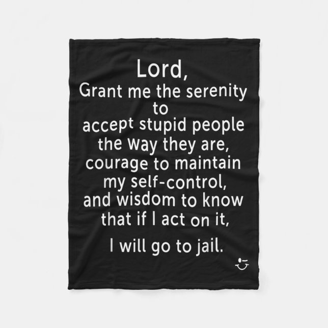 Manta Polar Funny Sayings S - New Serenity Jail Prayer  (Anverso)