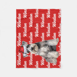 Manta Polar Funny Schnauzer Dog Name Patterned Christmas