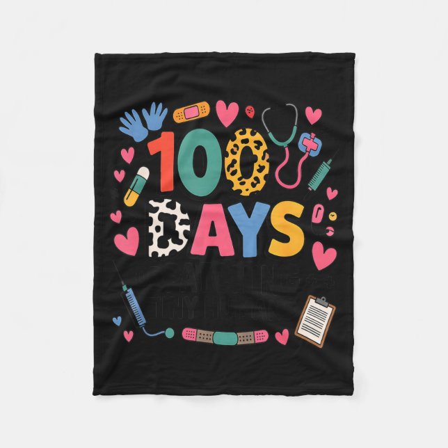 Manta Polar Funny School Nurse 100 Days Patching Tiny Humans I (Anverso)