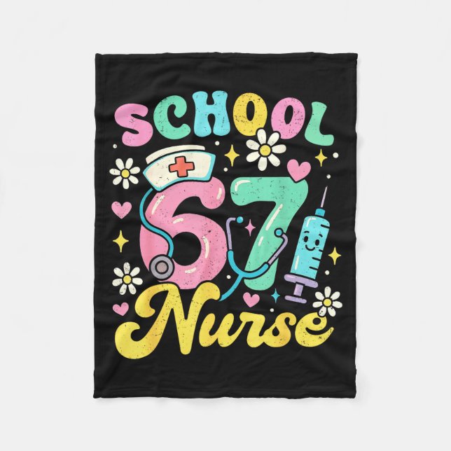 Manta Polar Funny School Nurse 67 Cute Medical Meme Design  (Anverso)