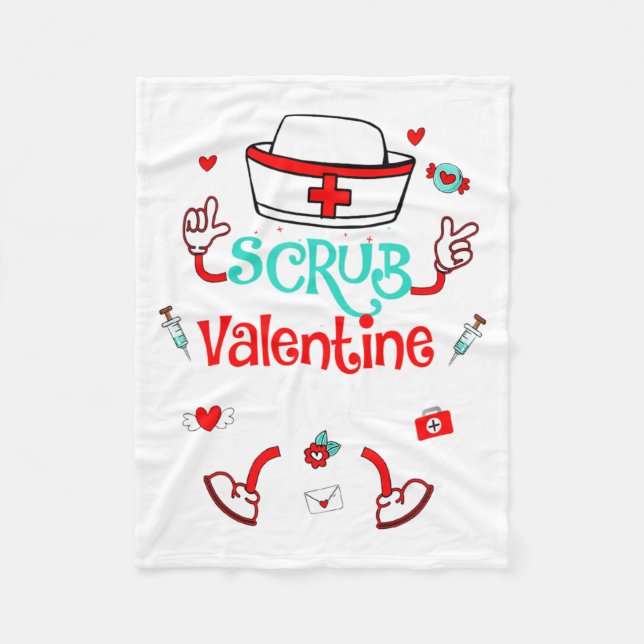 Manta Polar Funny Scrub Valentines Day Nurse Crew Family Group (Anverso)