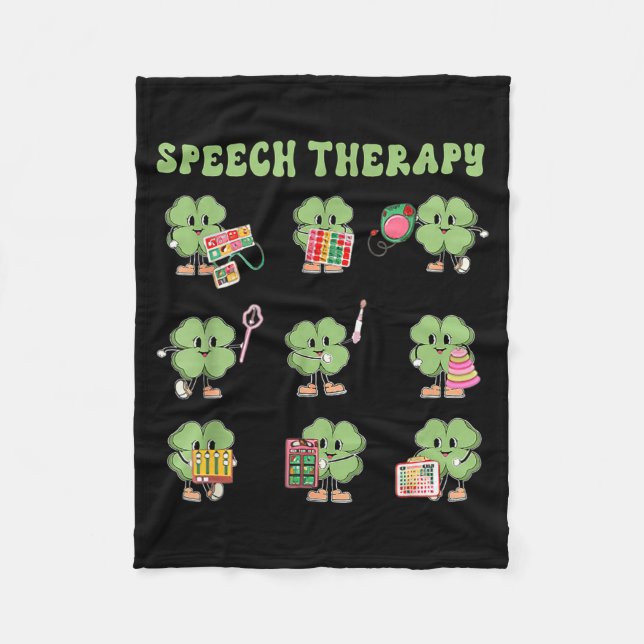 Manta Polar Funny Shamrock Speech Therapy St Patrick's Day Slp (Anverso)