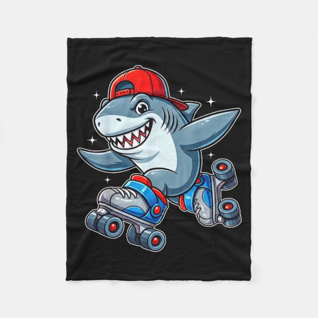 Manta Polar Funny Shark On Roller Skates Cute Cool Skater Anim (Anverso)