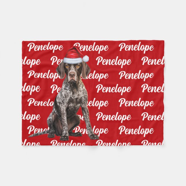 Manta Polar Funny Shorthair Pointer Dog Name Pattern Navidades (Frente (Horizontal))