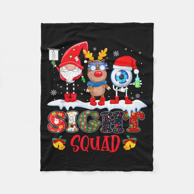 Manta Polar Funny Sight Squad Gnome Reindeer Santa Christmas O (Anverso)