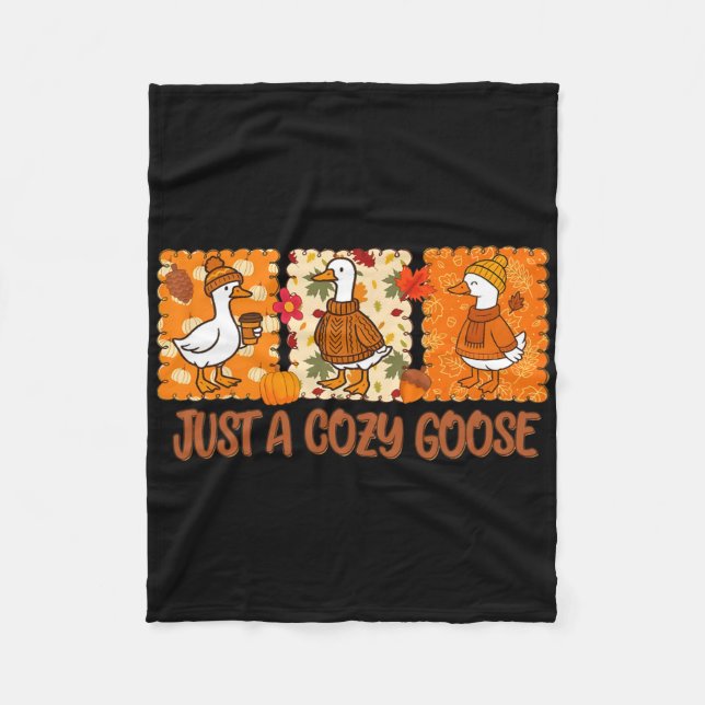 Manta Polar Funny Silly Fall Goose Autumn Just A Cozy Goose Wo (Anverso)