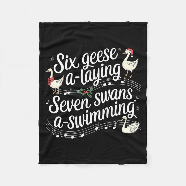 Manta Polar Funny Silly Goose 6 Geese Laying 7 Swans Swimming  (Anverso)