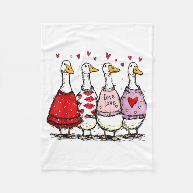 Manta Polar Funny Silly Goose Valentine Trendy Valentine's Day (Anverso)
