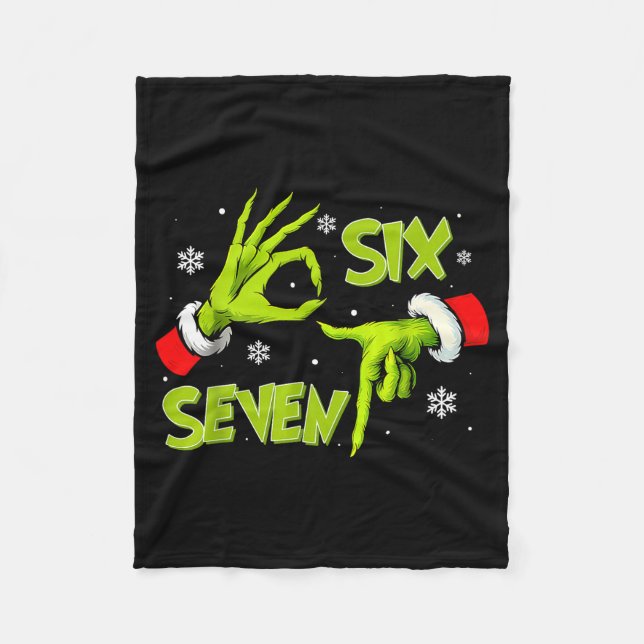 Manta Polar Funny Six Seven 67 Meme 6 7 Christmas Elf Hand Boy (Anverso)