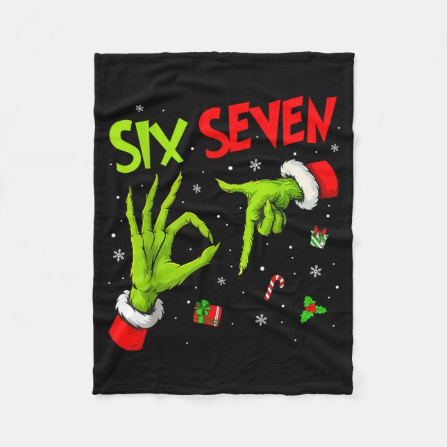 Manta Polar Funny Six Seven 67 Meme 6 7 Christmas Elf Hand Boy (Anverso)