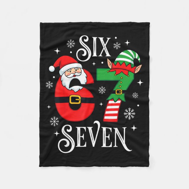 Manta Polar Funny Six Seven 67 Meme 6 7 Elf Santa Christmas Pa (Anverso)