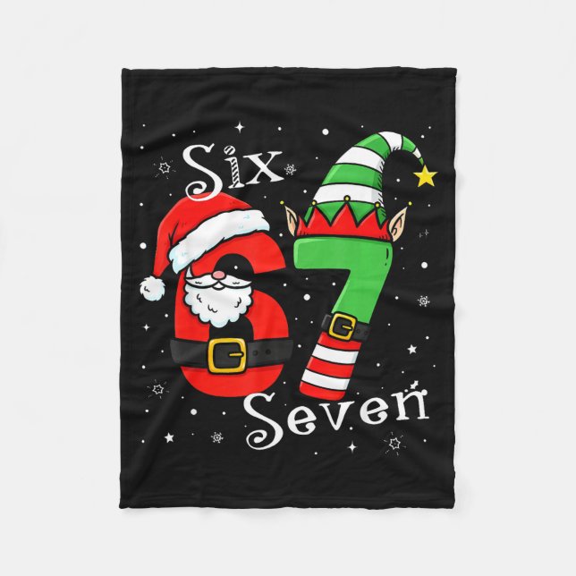 Manta Polar Funny Six Seven 6 7 Meme Christmas Santa Elf Numbe (Anverso)