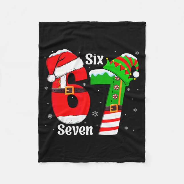 Manta Polar Funny Six Seven 6 7 Meme Gen Alpha Slang Santa Elf (Anverso)