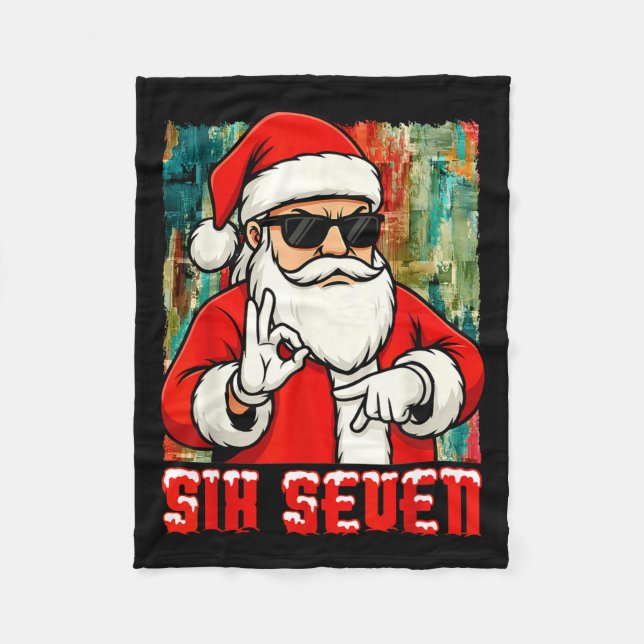 Manta Polar Funny Six Seven Meme Christmas Cool Santa Saying 6 (Anverso)