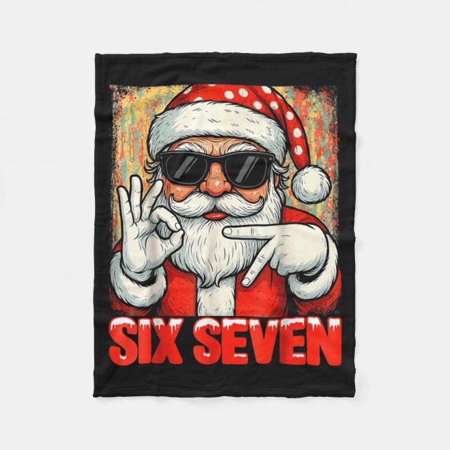 Manta Polar Funny Six Seven Meme Christmas Cool Santa Saying 6 (Anverso)