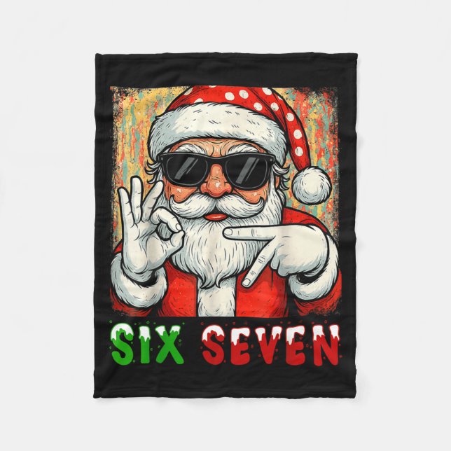 Manta Polar Funny Six Seven Meme Christmas Cool Santa Saying 6 (Anverso)