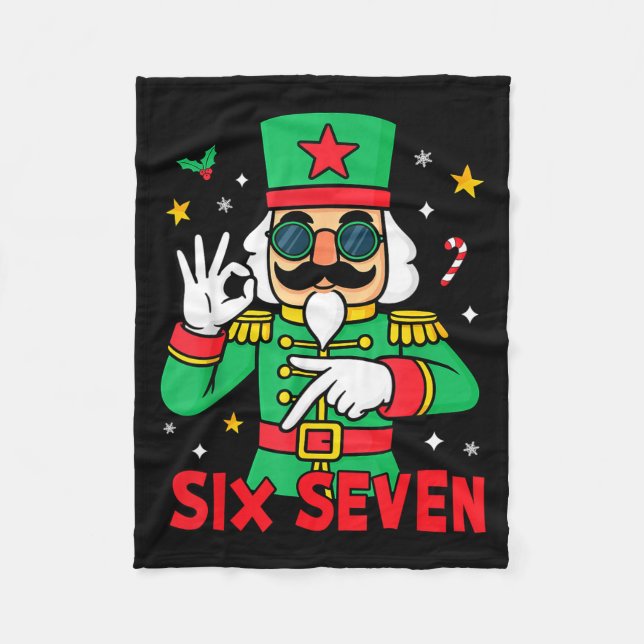 Manta Polar Funny Six Seven Meme Christmas Nutcracker Saying 6 (Anverso)