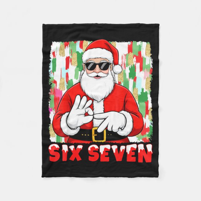 Manta Polar Funny Six Seven Meme Christmas Santa Saying 6 7 Bo (Anverso)