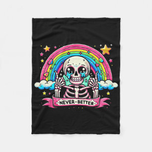 Manta Polar Funny Skeleton Camisetas de Halloween nunca mejor