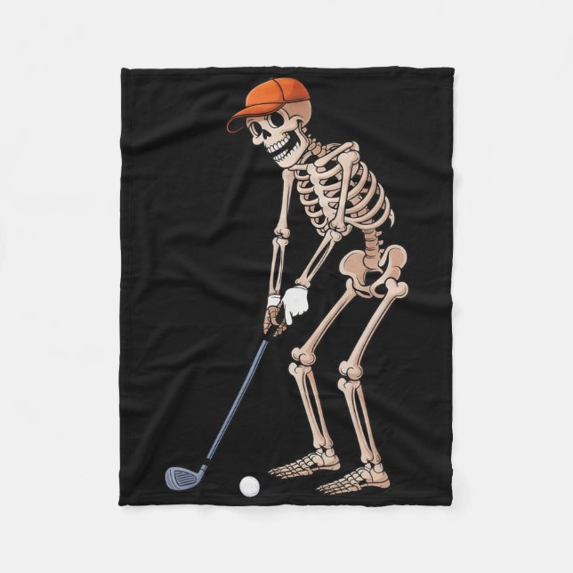 Manta Polar Funny Skeleton Golf Player Golfer Men Dad Hallowee (Anverso)